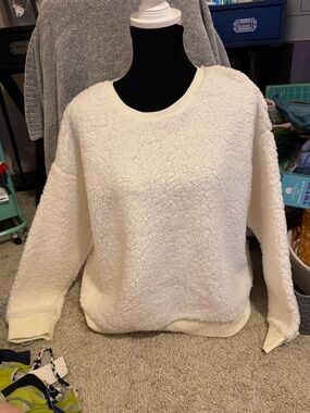 a new day Cream Sherpa Crew Neck Sweatshirt